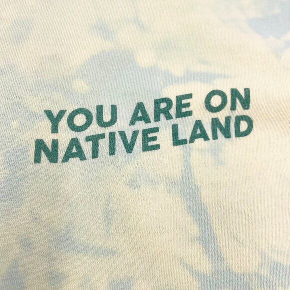 Urban Native Era T-Shirt You Are On Native Land Tie-Dye Men Size Large FLAWS - Picture 9 of 13